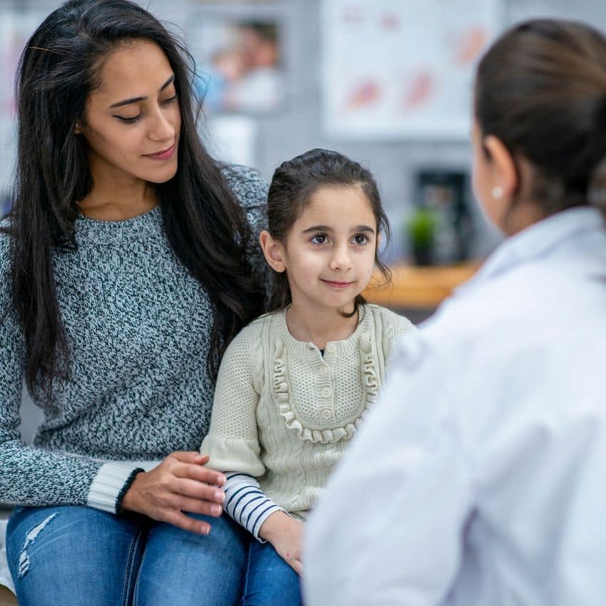 Result of a physical exam with their pediatrician